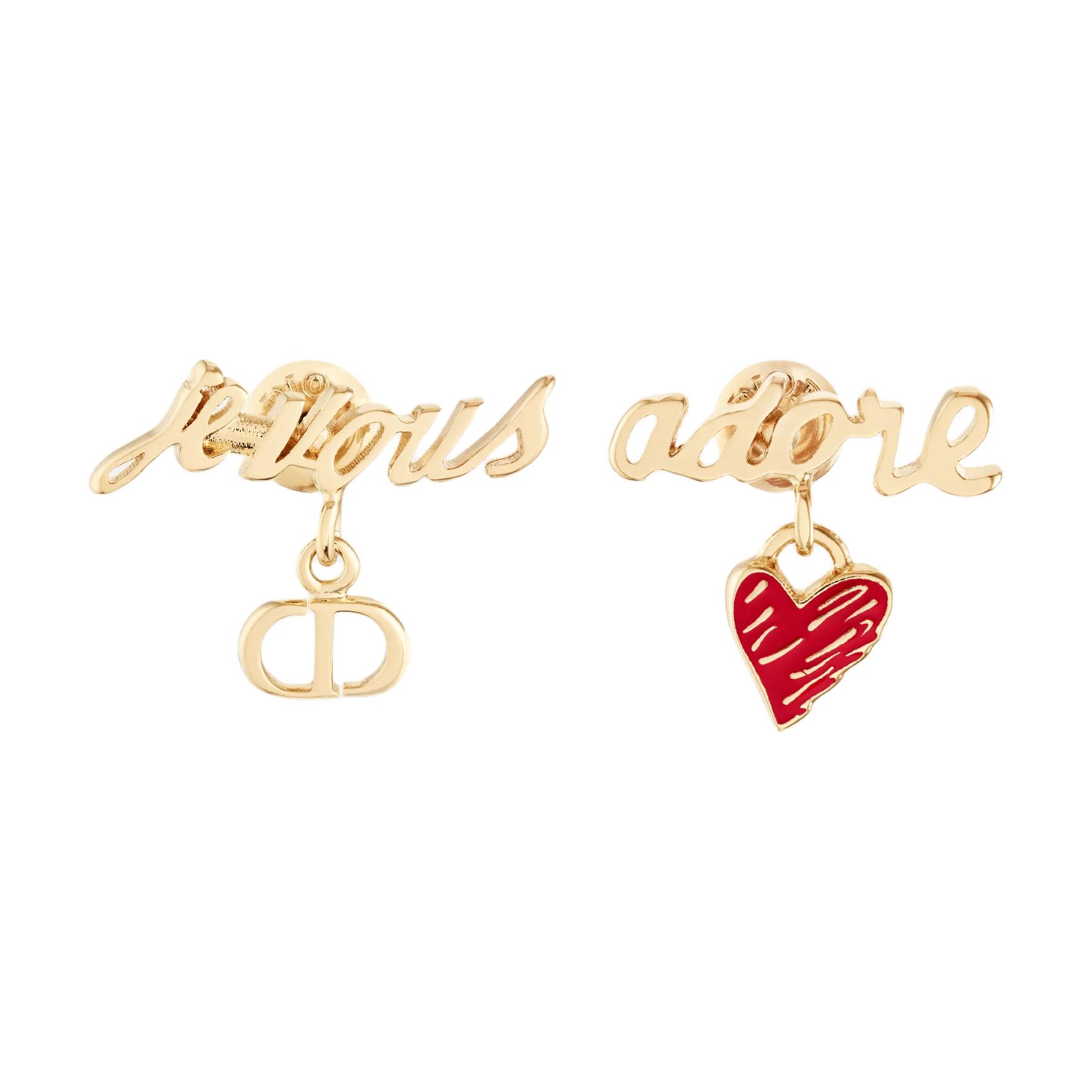 (Women) DIOR Heart-Shaped Gold Metal Earrings for Women. E3396WOMLQ_D309
