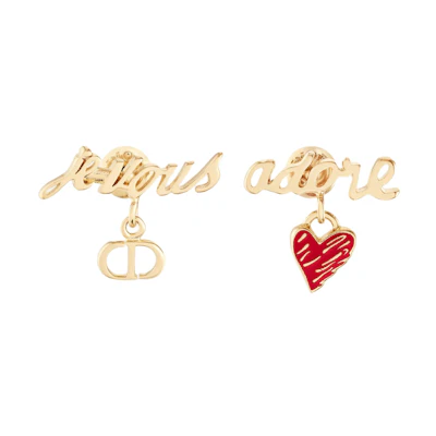 (Women) DIOR Heart-Shaped Gold Metal Earrings for Women. E3396WOMLQ_D309