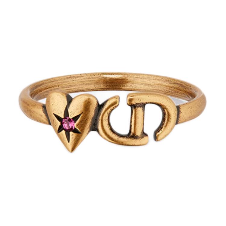 Order (W) Anillo de Metal en Forma de Corazón DIOR para Mujer - Oro R2227WOMCY