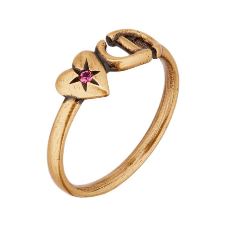 Shop (W) Anillo de Metal en Forma de Corazón DIOR para Mujer - Oro R2227WOMCY