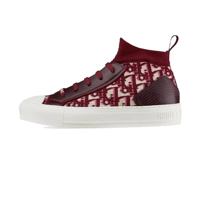 (W) Dior High-Top Canvas Sneakers 'Burgundy'