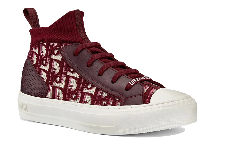 (W) Dior High-Top Canvas Sneakers 'Burgundy' 圖 4