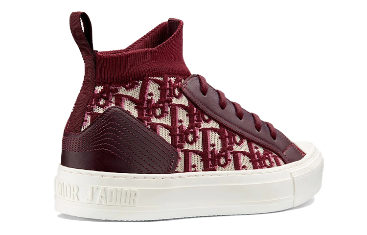 (W) Dior High-Top Canvas Sneakers 'Burgundy' 圖 5