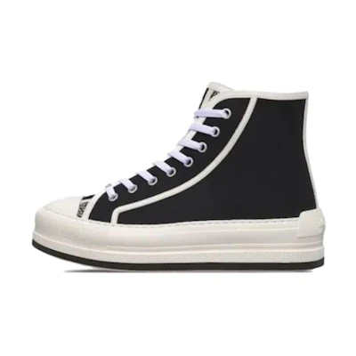 (W) Dior High-Top Sneaker 'Black and White'
