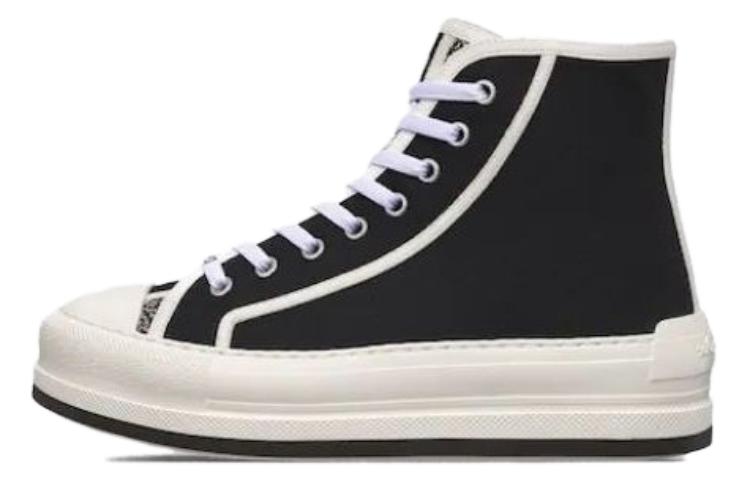 (Women) Dior High-Top Sneaker 'Black and White' KCK381CVY_S900