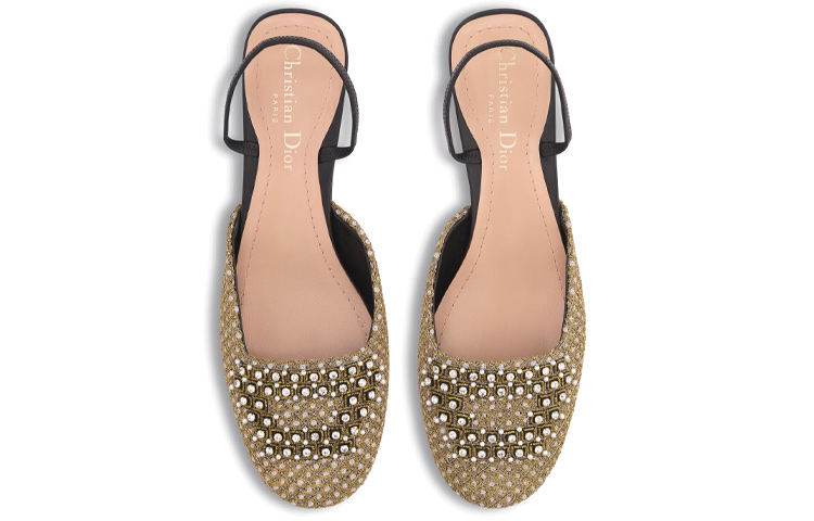 Shop DIOR 迪奧 套腳時尚 粗跟 高跟鞋 3.5公分 女款 黃色