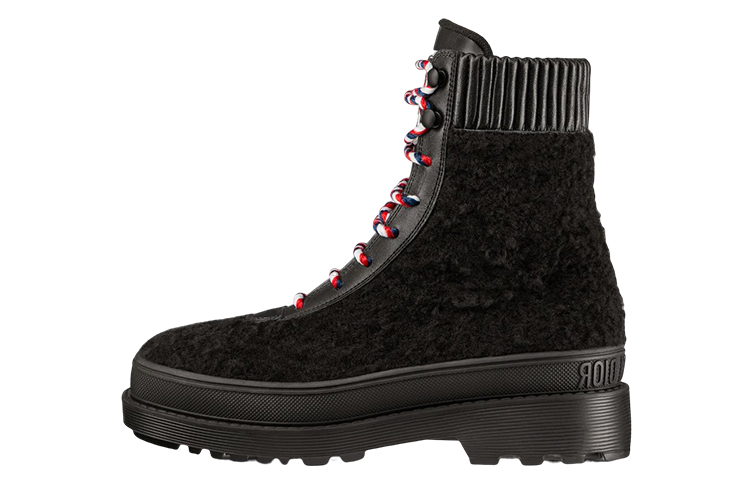 Buy (W) Dior 黑色毛皮衬里登山靴 KDI811VES_S900