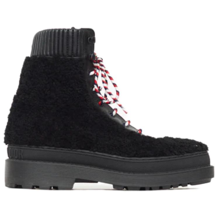 Order (W) Dior 黑色毛皮衬里登山靴 KDI811VES_S900