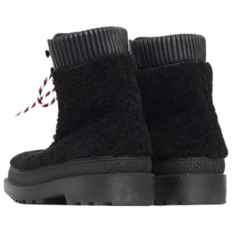 Purchase (W) Dior 黑色毛皮衬里登山靴 KDI811VES_S900
