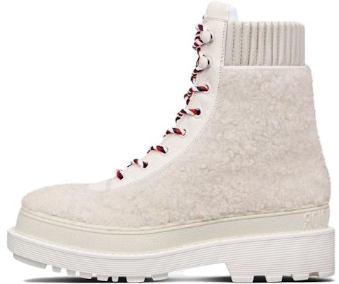 Dior迪奧 Hike 皮毛一體 繫帶 短筒靴 女款 白色 Buy Dior迪奧 Hike 皮毛一體 繫帶 短筒靴 女款 白色