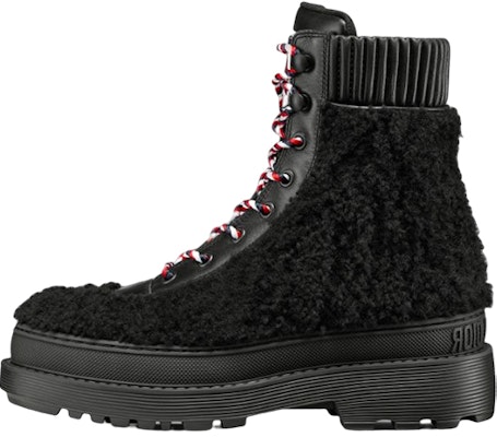 Dior迪奧 Hike 羊毛皮 系帶 短靴 女款 黑色 Buy Dior迪奧 Hike 羊毛皮 系帶 短靴 女款 黑色