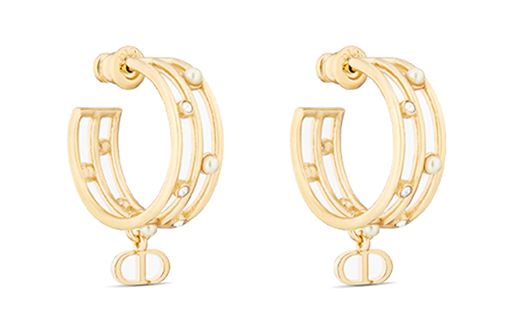 Order (Women) DIOR Hollow Design Gold Metal Earrings for Women E3177WOMCYD03S