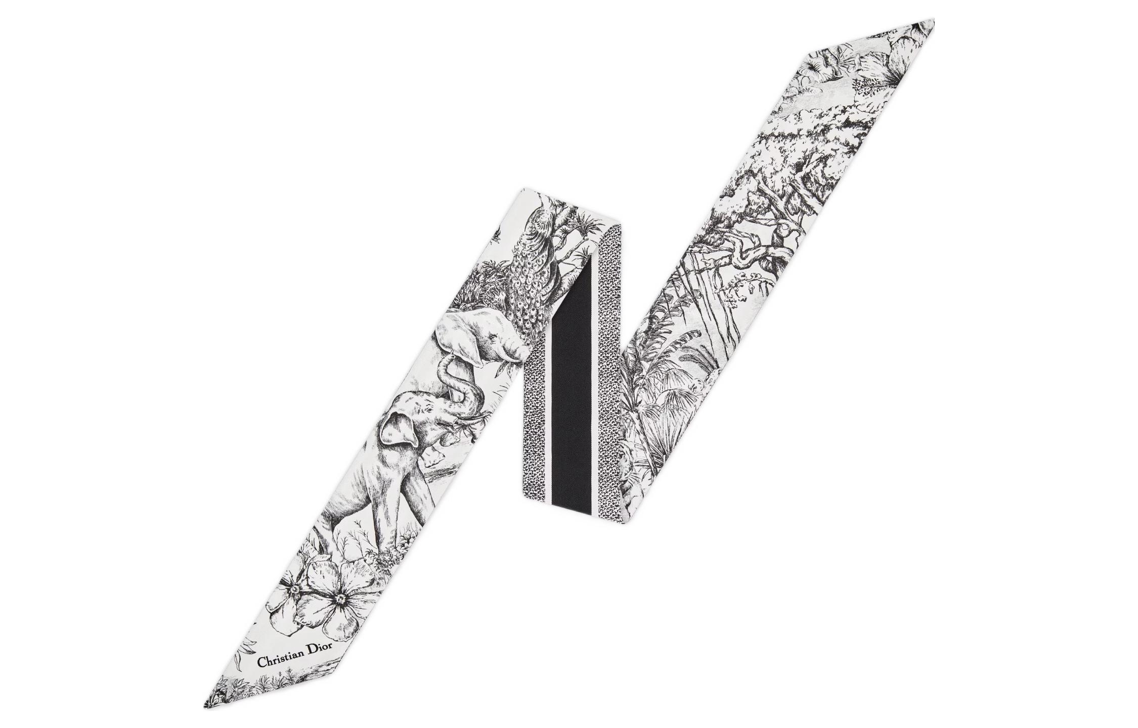 (Women) DIOR Iconic Pattern Silk Scarf for Women - Grey. 34JOU106I606-C089