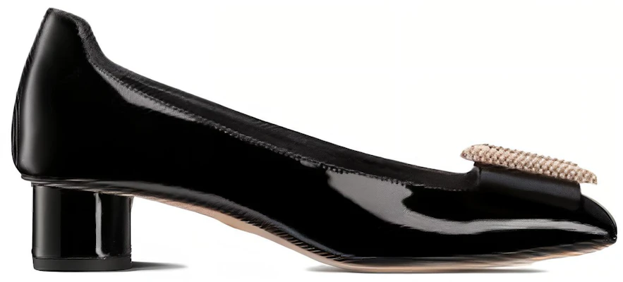 (W) Dior Idylle Buckle Ballet Tumit Sederhana 'Patent Hitam' KDB756PGP_S900 Order (W) Dior Idylle Buckle Ballet Tumit Sederhana 'Patent Hitam' KDB756PGP_S900