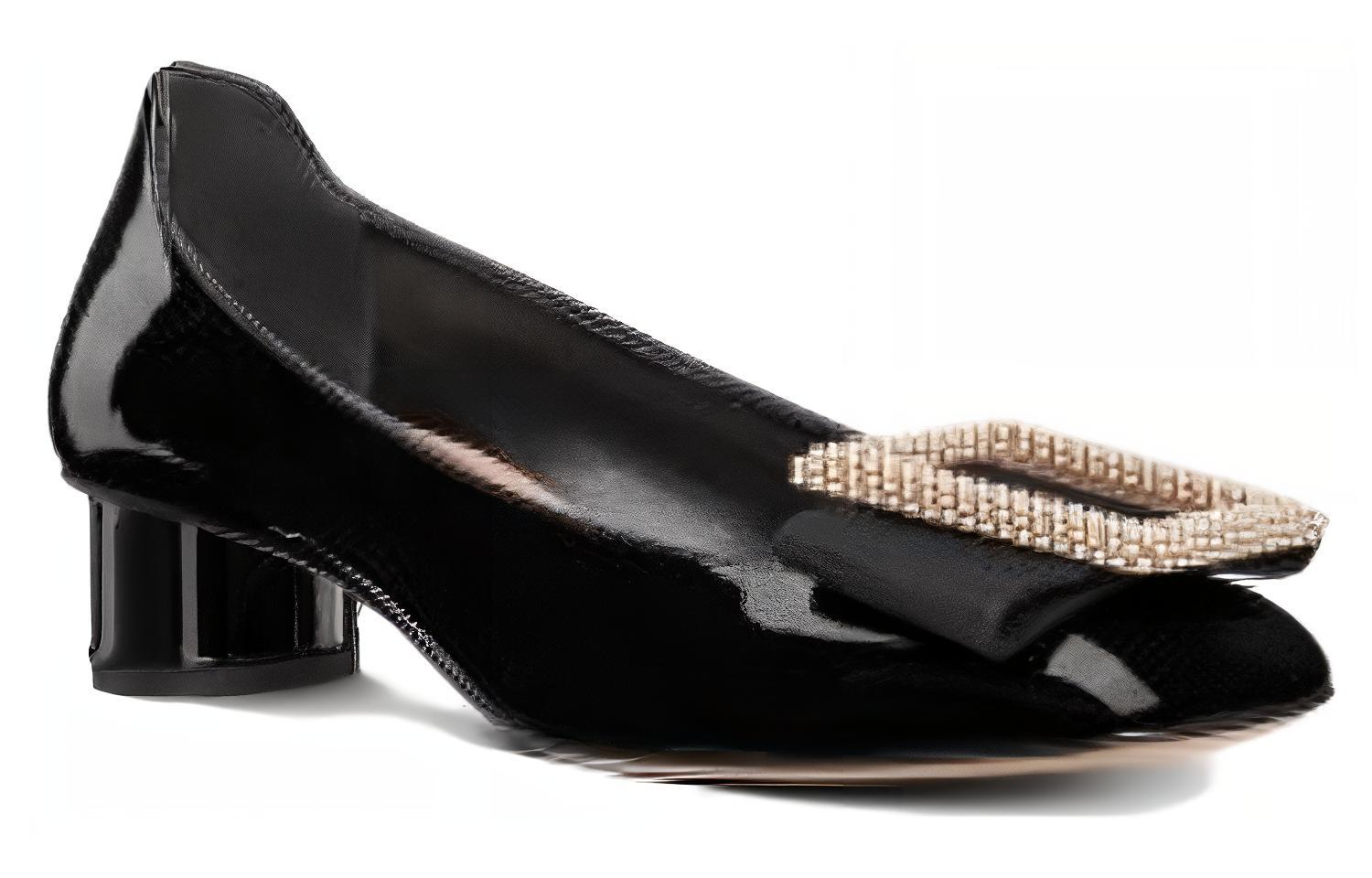 Lookbook (W) Dior Idylle Buckle Ballet Tumit Sederhana 'Patent Hitam' KDB756PGP_S900