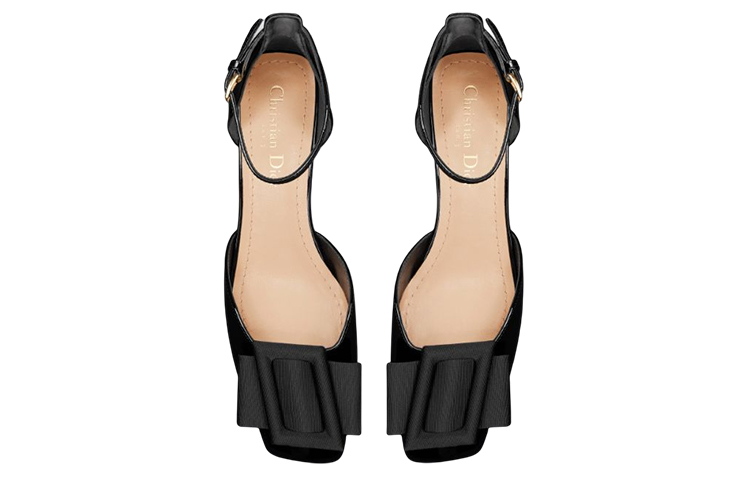 Shop (W) Dior Idylle Kulit 'Ballet Fesyen Tumit Sederhana Hitam' KDB777PGO_S900