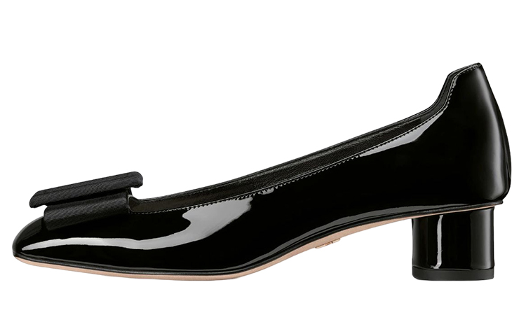 (Women) Dior Idylle Patent Leather Mid-Heel Ballet 'Black' KDB754PGO_S900