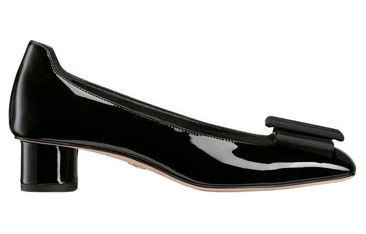 Order (W) Dior Idylle Kulit Patent Kasut Tumit Sederhana Ballet 'Hitam' KDB754PGO_S900