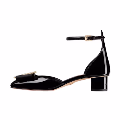 (W) Dior Idylle Patent Leather with Resin Bead Buckle 'Black'