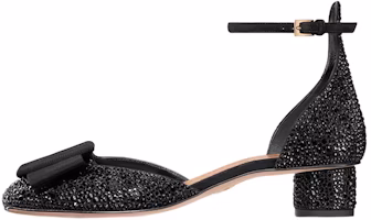 (Women) Dior Idylle Velvet Black 'Asymmetric Crystal Buckle' KDB780CST_S05X (Women) Dior Idylle Velvet Black 'Asymmetric Crystal Buckle' KDB780CST_S05X