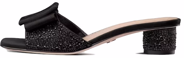 (Women) Dior Idylle Velvet Sandal Black 'Rhinestone Chunky Heel' KCQ795CST_S05X (Women) Dior Idylle Velvet Sandal Black 'Rhinestone Chunky Heel' KCQ795CST_S05X