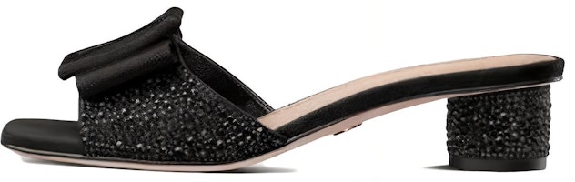 (Women) Dior Idylle Velvet Sandal Black 'Rhinestone Chunky Heel' KCQ795CST_S05X (Women) Dior Idylle Velvet Sandal Black 'Rhinestone Chunky Heel' KCQ795CST_S05X