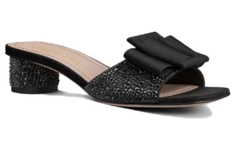 Lookbook (W) Dior Idylle Velvet Sandale Schwarz ''Strass Chunky Heel'' KCQ795CST_S05X