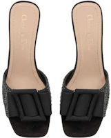 Purchase DIOR 迪奧 Idylle 絨面 水鑽 粗跟 時尚涼鞋 女款 黑色