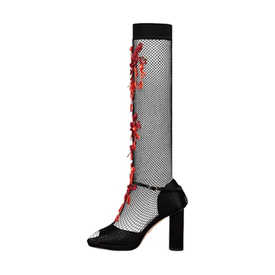(W) Dior Illusion 'Embroidered Mesh High Heel Black'