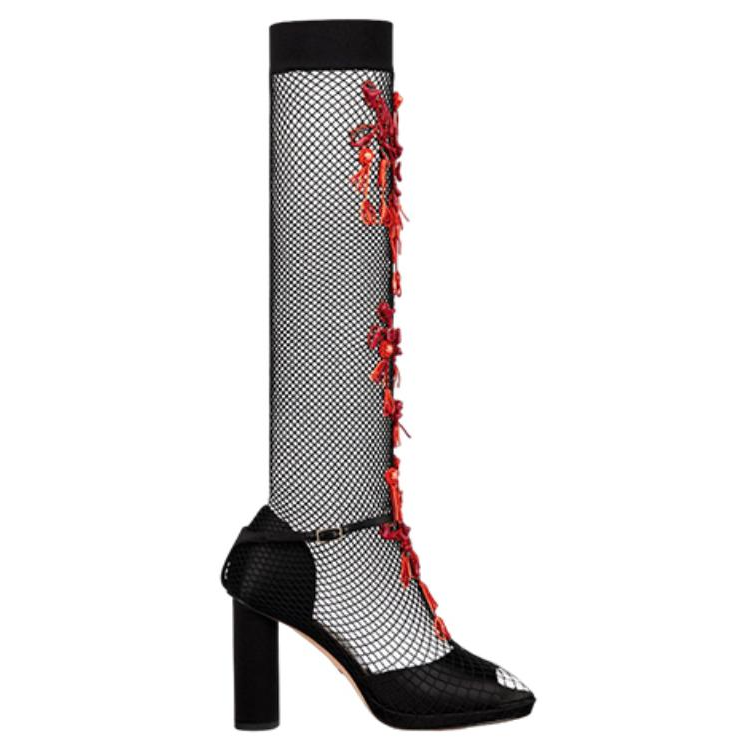(W) Dior Illusion 'Embroidered Mesh High Heel Black' 圖 2