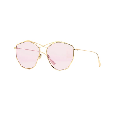 (Women) Dior Irregular Metal Sunglasses in Champagne for Women STELLAIRE4-000TE