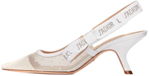 DIOR 迪奧 J'adore 小花薄洋紗露跟高跟鞋 女款 白色 Buy DIOR 迪奧 J'adore 小花薄洋紗露跟高跟鞋 女款 白色