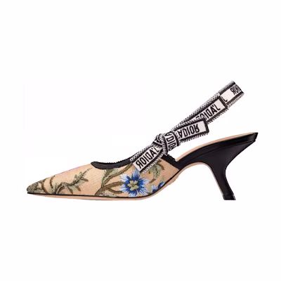 (W) Dior J'Adior 'Floral Mesh Slingback Heels' KDP727PGR_S10W