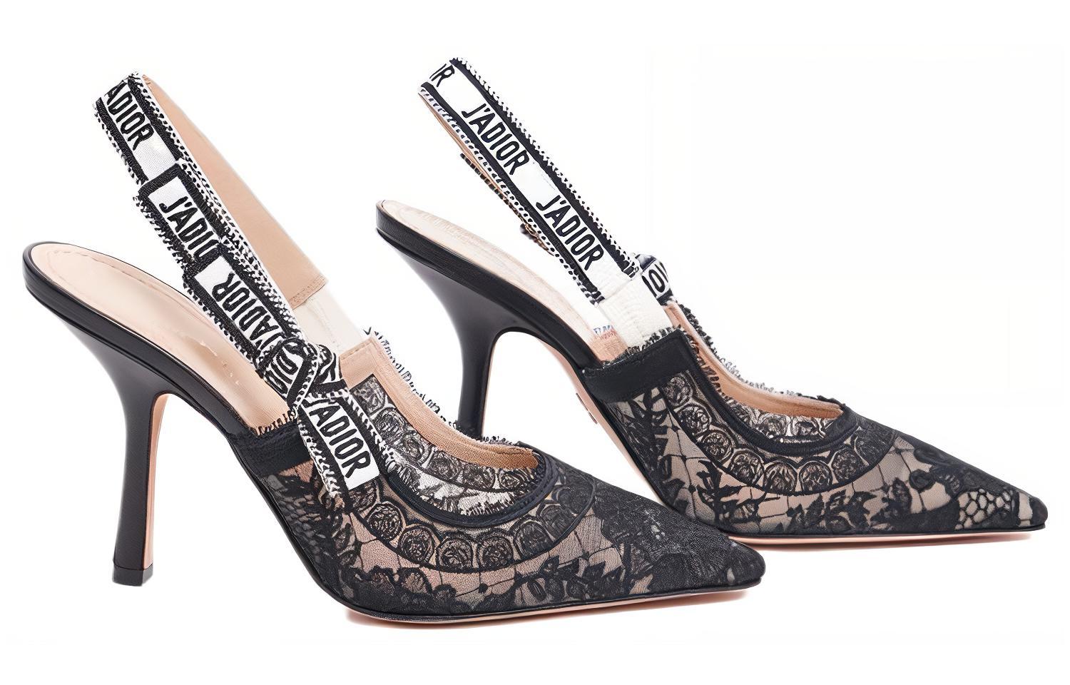 Shop (W) Dior J''Adior Slingback Ricamato in Tela Rosa Tacco 6.5cm KDP761TJE_S62P KCV029FLL_S900