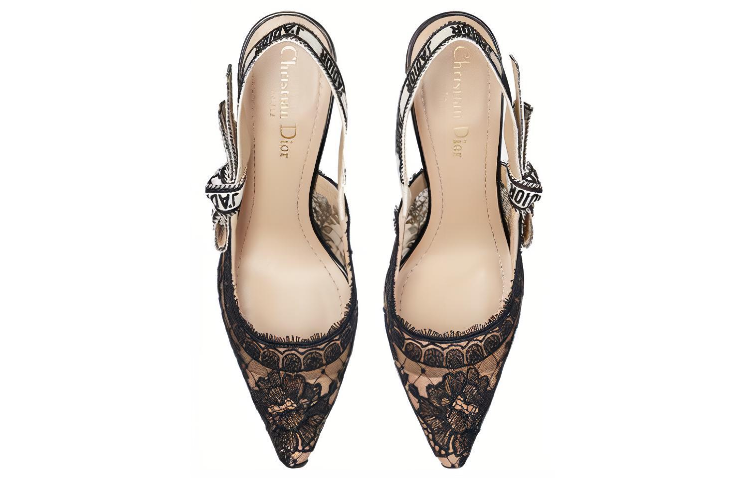 Sizing (W) Dior J''Adior Slingback Ricamato in Tela Rosa Tacco 6.5cm KDP761TJE_S62P KCV029FLL_S900