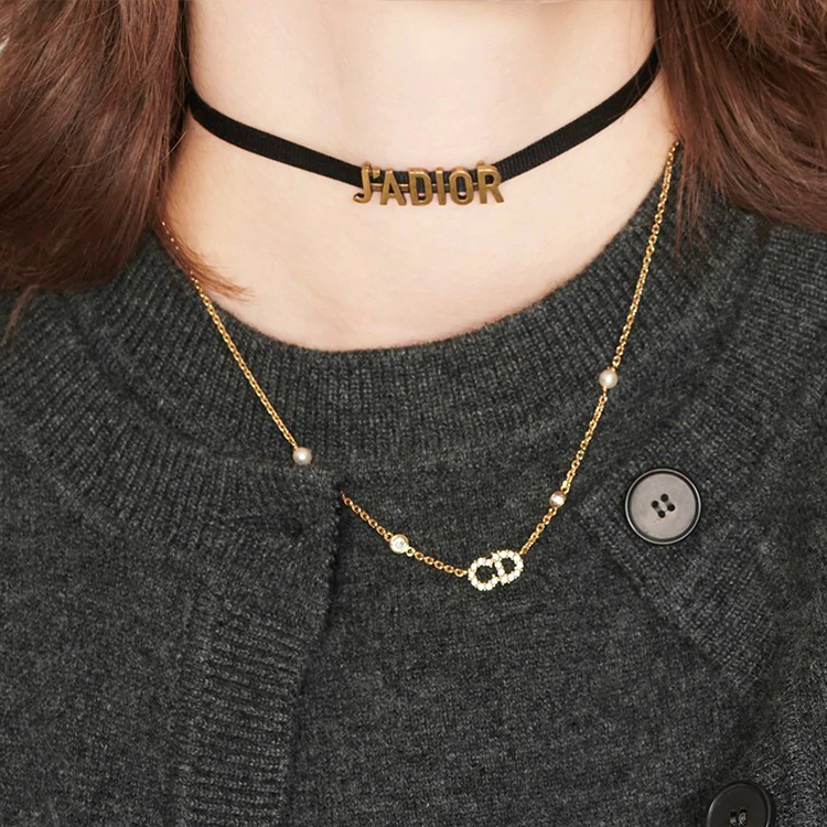 (Women) DIOR J'Adior Choker Necklace with Metal Logo and Satin Ribbon for Women N0681ADRMT-D907 圖 4