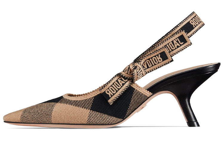 (Women) Dior J&#x27;Adior Cotton Canvas Slingback Pumps with Bow &#x27;Grey&#x27; KCP867EFR_S23G