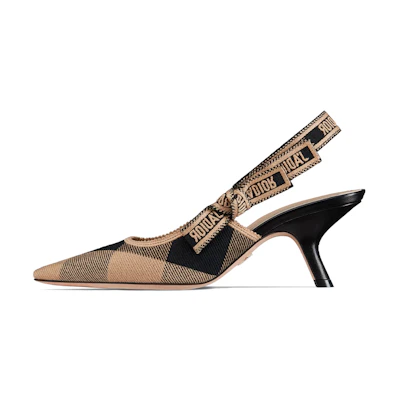 (W) Dior J'Adior Cotton Canvas Slingback Pumps with Bow 'Grey' KCP867EFR_S23G