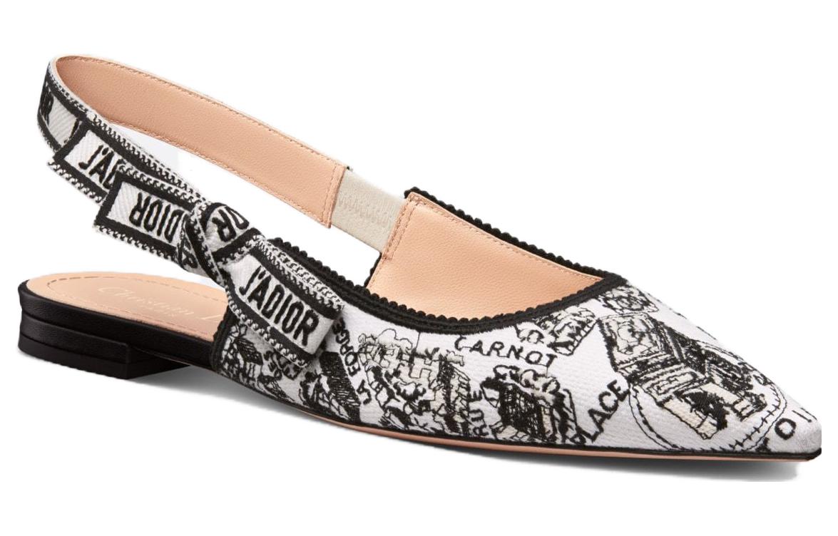 (W) Dior J'Adior Embroidered Canvas Flats 'Black 'White' 圖 2