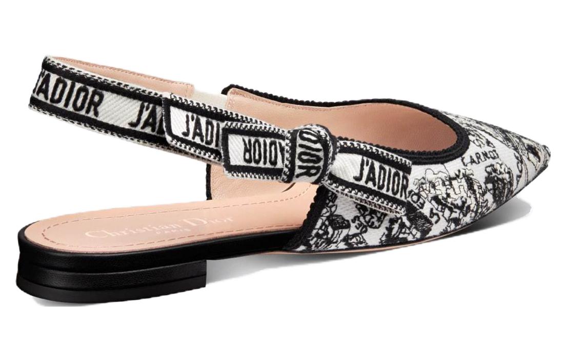 (W) Dior J'Adior Embroidered Canvas Flats 'Black 'White' 圖 4