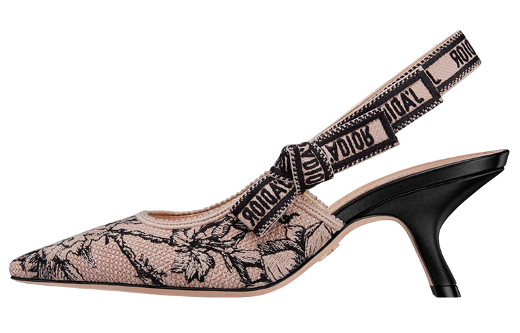 (W) Dior J'Adior Embroidered Canvas High Heels 'Nude'