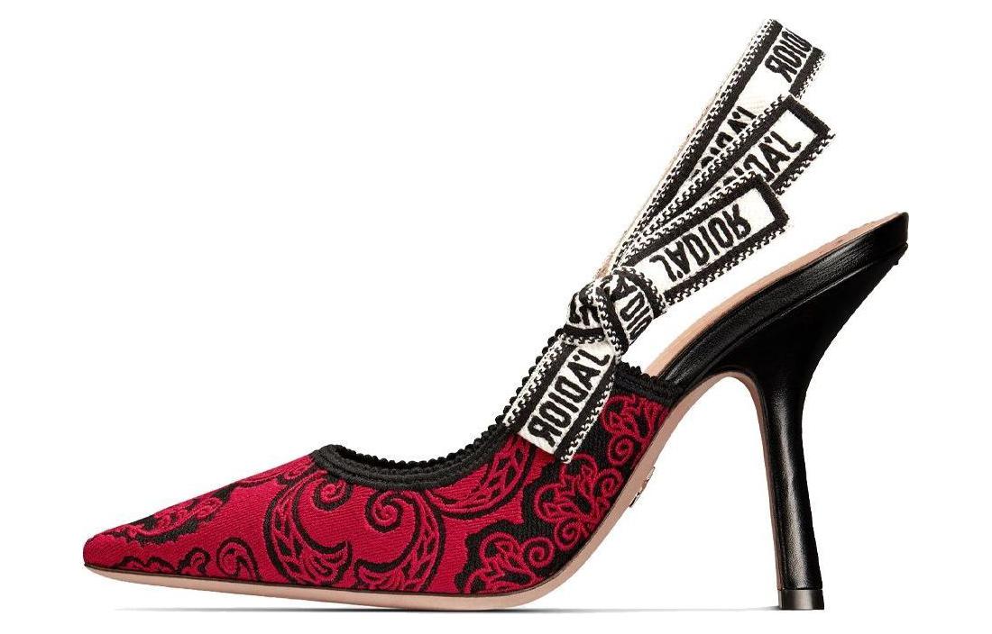 (Women) Dior J'Adior Embroidered Canvas Pumps 'Red Pointed Toe' KDP762DME_S36X