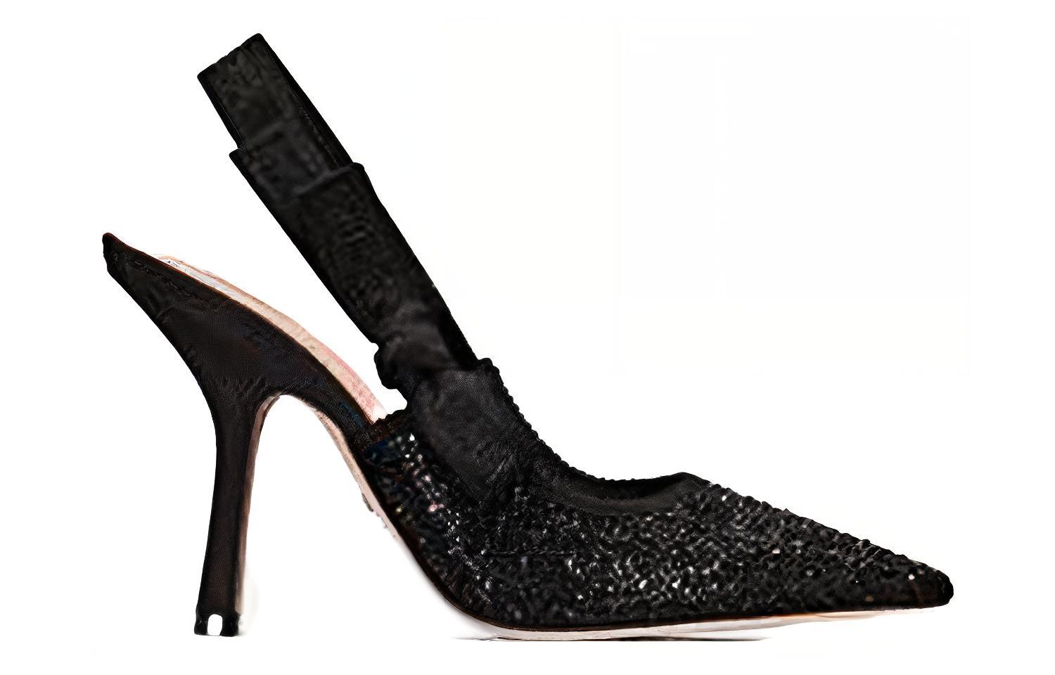 Order (W) Sandal Dior J'Adior Kapas Sulam 'Crystal' 'Hitam' KDP867SCS_S05X