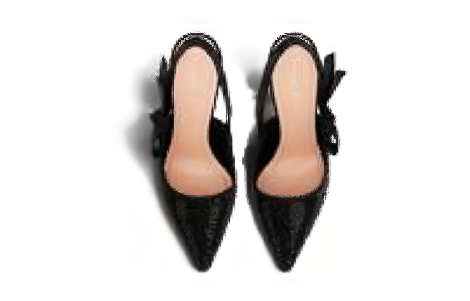 Shop (W) Sandal Dior J'Adior Kapas Sulam 'Crystal' 'Hitam' KDP867SCS_S05X