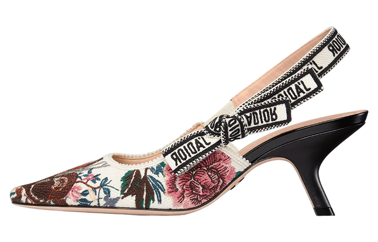 (Women) Dior J&#x27;Adior Embroidered Cotton &#x27;Fashion Slide Black&#x27; KDP761JHR_S43L