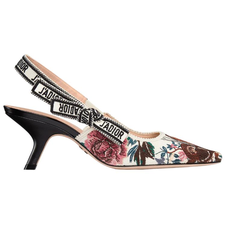 Order (W) Dior J'Adior Selipar Fesyen Hitam Sulaman Kapas KDP761JHR_S43L