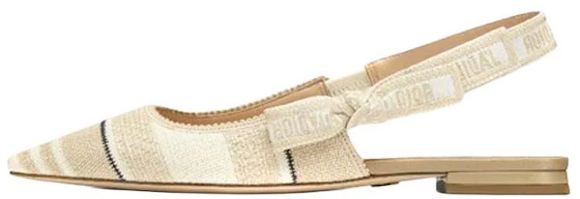 (W) Dior J''Adior Geborduurde Katoenen Flats ''Beige'' KCB660STE_S16T Buy (W) Dior J''Adior Geborduurde Katoenen Flats ''Beige'' KCB660STE_S16T