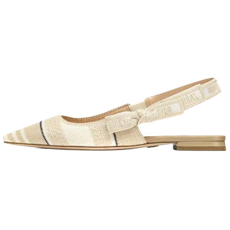 (Women) Dior J'Adior Embroidered Cotton Flats 'Beige' KCB660STE_S16T