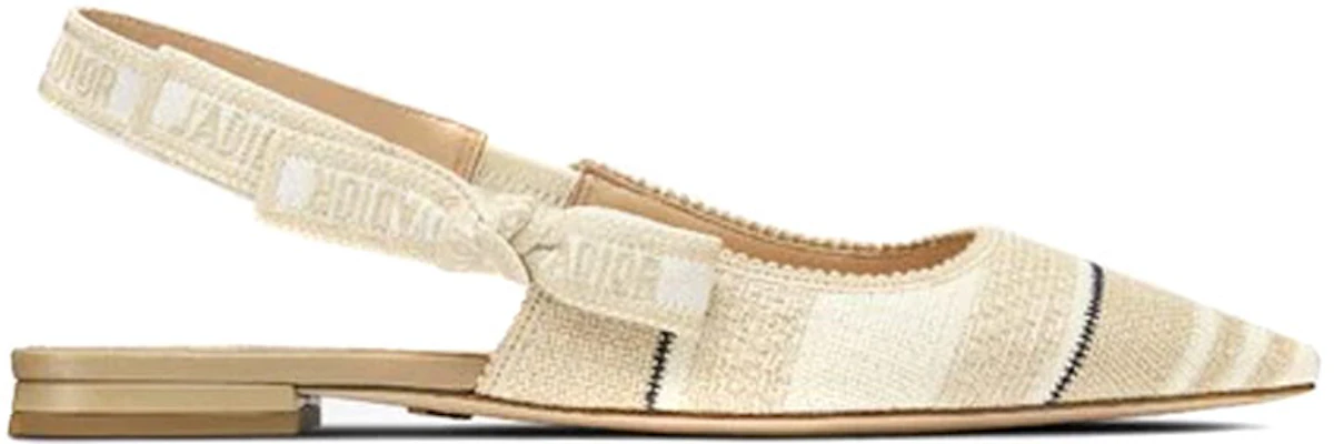 (W) Dior J''Adior Geborduurde Katoenen Flats ''Beige'' KCB660STE_S16T Order (W) Dior J''Adior Geborduurde Katoenen Flats ''Beige'' KCB660STE_S16T