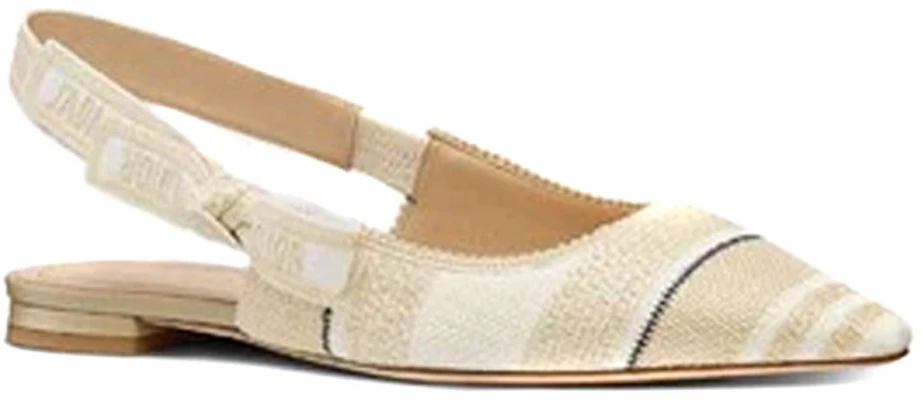 (W) Dior J''Adior Geborduurde Katoenen Flats ''Beige'' KCB660STE_S16T Lookbook (W) Dior J''Adior Geborduurde Katoenen Flats ''Beige'' KCB660STE_S16T